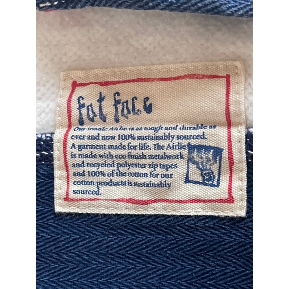FatFace The Airlie Womens Patriotic‎ Ecru Quarter Zip Cotton Pique USA Flag M - Picture 9 of 11